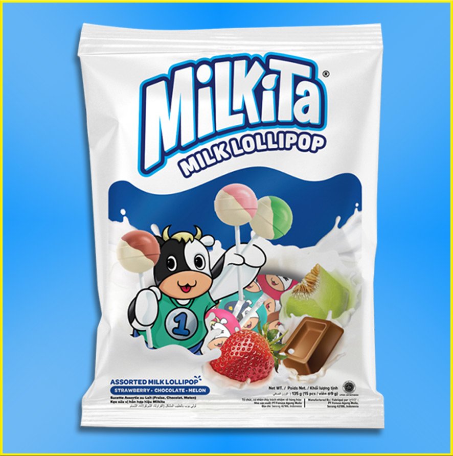 Kẹo sữa Milkita vị (sữa, dưa gang, sô cô la) - Gói 15 que
